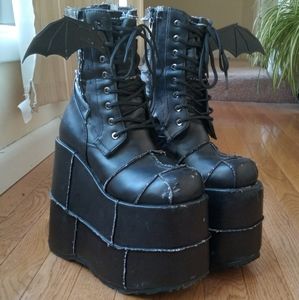 CUSTOMIZED! Demonia Stack 201/301 (7 INCH HEEL) Size 8.5 Womens Platform Boots
